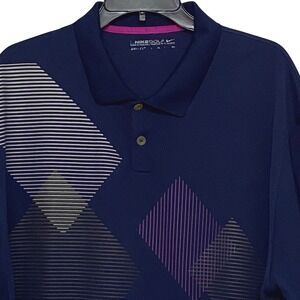 Nike Dri-Fit Mens Polo Shirt XXL Navy Blue Arcadian Shores Golf Club Retro Sport